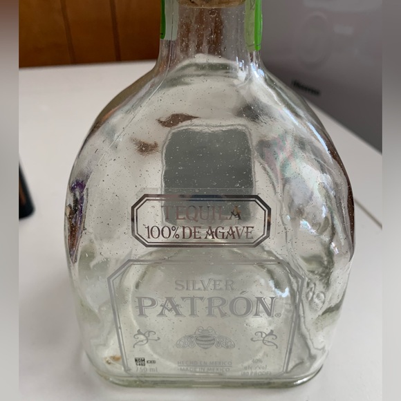 Patron Silver Tequila Bottle 0.75L (750ml) Empty w Cork & Don Julio Tequila 50ml - Picture 5 of 13